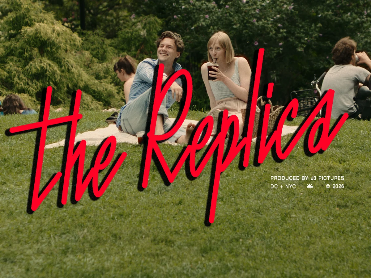 The Replica title treatment over a still